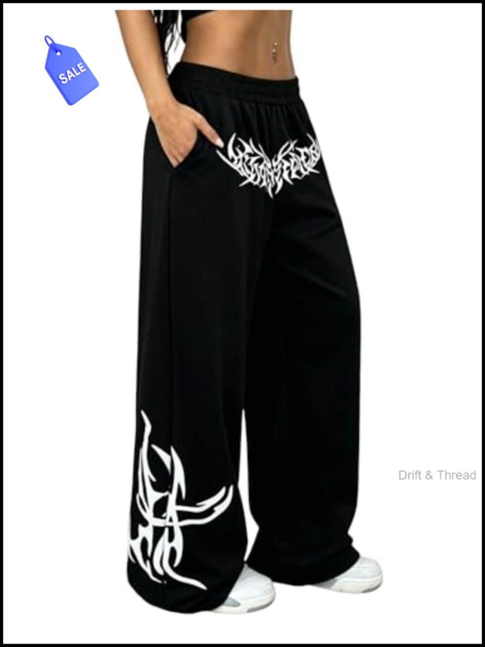 Wide Leg Y2K Gothic Graffiti Sweatpants High Rise Active Lounge Pants